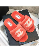 Chanel Wool CC Flat Slipper Sandals Orange 02 2020