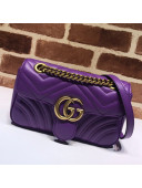 Gucci GG Marmont Leather Mini Bag 446744 Purple 2021