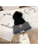 Moncler Wool Knit Hat Black/Grey 2021 110536
