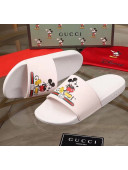 Gucci x Disney Mickey Print Rubber Slide Sandals White 2020（For Women and Men）