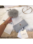Moncler Wool Knit Hat White/Grey 2021 110537