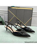 Valentino VLOGO SIGNATURE Patent Leather Slingback Pump with 4cm Heel Black 2022