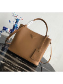 Prada Double Saffiano Leather Bucket Bag 1BA211 Camel 2019