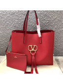 Valentino Large VRING Shopping Tote 0090 Red 2019