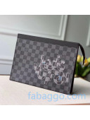 Louis Vuitton Men's Pochette Voyage MM Pouch N60308 Damier Graphite Canvas/Grey 2020