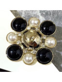 Chanel Glass Pearls Brooch AB2362 Black 2019