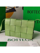 Bottega Veneta Cassette Small Crossbody Messenger Bag in Maxi Weave Light Green 2021