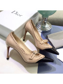 Dior Spectadior Strap Pumps in Perforated Leather Nude/Black 2020