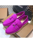 Loro Piana Tassel Suede Flat Loafers Purple 202011