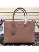 Prada Contrasting Side Saffiano Leather Large Tote 1BA153 Pink 2019
