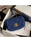 Chanel 19 Quilted Denim Waist/Belt Bag AS1163 Blue 2019