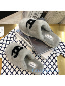 Chanel Wool CC Flat Slipper Mules Gray 06 2020