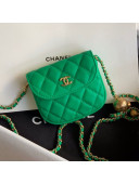 Chanel Quilted Lambskin Mini Flap Waist Bag with Metal Ball AP1461 Green 2020