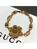 Gucci Flower Bracelet Aged Gold 2019