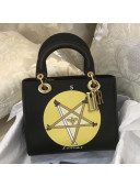 Dior Lady Dior Bag in Calfskin with Tarrow Print Black/Yellow 2018