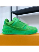 Louis Vuitton Men's Trainer Monogram Denim Sneakers Green 2021