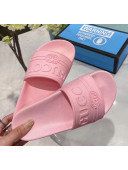 Gucci Logo Rubber Slide Sandal 522887 Pink 2020(For Women and Men)