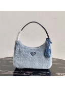 Prada Re-Edition 2000 Fur Mini Hobo Bag 1NE515 Blue 2020