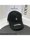Chanel Shearling Baseball Hat Black 2021 110559