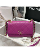 Chanel Quilted Lambskin Entwined Chain Medium Flap Bag AS2318 Purple 2021