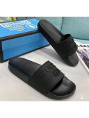 Gucci Logo Rubber Slide Sandal 522887 Black 2020(For Women and Men)
