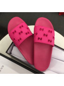 Gucci Rubber GG Slide Sandal 573922 Rosy 2020(For Women and Men)