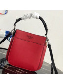 Prada Margit Leather Small Top Handle Bag 1BC082 Red 2019