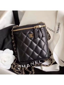 Chanel Quilted Lambskin Mini Vanity Case with Classic Chain AP1466 Black 2020