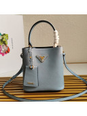 Prada Small Saffiano Leather Panier Bucket Bag 1BA217 Light Blue 02 2020
