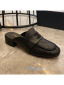 Chanel Quilted Calfskin Matte Flat Mules All Black 2020