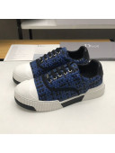 Dior D-Smash Woven Calfskin Sneakers Navy Blue 2019