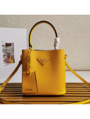 Prada Small Saffiano Leather Panier Bucket Bag 1BA217 Sun Yellow 2020