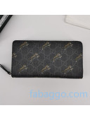 Gucci GG Zip Aroud Wallet with Tiger Print 575135 Black 2020