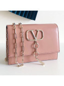 Valentino Smooth Calfskin Small VCASE Chain Shoulder Bag Pink 2019