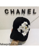Chanel Lace Pearl Baseball Hat Black 2021 110579