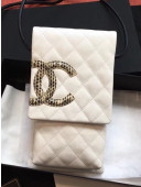 Chanel Calfskin Python CC Mini Shoulder Flap Bag White 2019