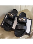 Gucci Men's Zumi GG Leather Sandals Black 2021 03