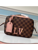 Louis Vuitton Damier Azur Canvas Saintonge Top Handle Bag N40155 Pink 2019