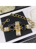 Chanel Resin Stone Bracelet AB5144 Pearly White/Black 2020