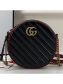 Gucci GG Marmont Mini Round Shoulder Bag 550154 Black/Red 2019