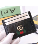 Gucci GG Web Leather Ophidia Card Case ‎523159 Black 