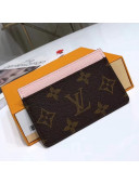 Louis Vuitton Monogram Canvas & Grained Leather Card Holder M60703 Pink