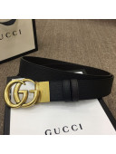 Gucci Calfskin Belt 40mm with GG Buckle Black/Gold 2019