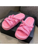 Chanel Cord Slide Sandals G36926 Pink 2021