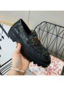 Dior x Shawn Explorer Platform Loafers in Crocodile Embossed Leather Dark Green 05 2020