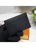 Louis Vuitton Porte Cartes Double Card Holder Black Taiga Leather M30655
