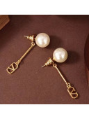 Valentino VLogo Pearl Earrings Gold/White 2020