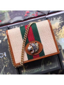 Gucci Beige Vintage Canvas Rajah Chain Card Case Wallet ‎573790 