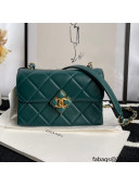 Chanel Quilted Lambskin Mini Flap Bag with Plexi & Gold-Tone Metal AS2633 Green 2021