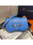 Prada Saffiano Leather Sidonie Chain Bag 1BD219 Blue 2021